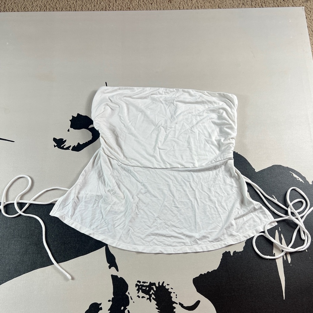 Free People White Strapless Blouse